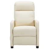NNEVL Electric Massage Reclining Chair Cream White Faux Leather