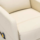 NNEVL Electric Massage Reclining Chair Cream White Faux Leather