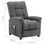 NNEVL Electric Massage Recliner Light Grey Fabric