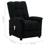 NNEVL Electric Massage Recliner Black Fabric