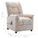 NNEVL Electric Massage Recliner Cream Fabric