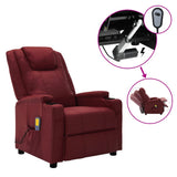 NNEVL Electric Massage Reclining Chair Wine Red Faux Leather