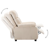 NNEVL Electric Recliner Chair Cream Fabric