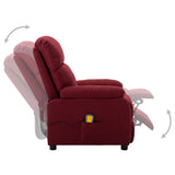NNEVL Electric Massage Recliner Chair Wine Red Fabric