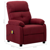 NNEVL Electric Massage Recliner Chair Wine Red Fabric