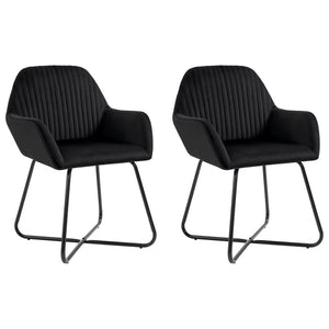 NNEVL Dining Chairs 2 pcs Black Velvet