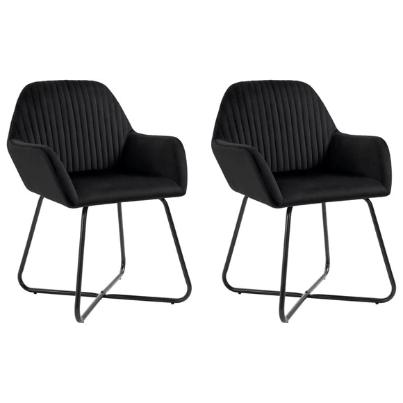 NNEVL Dining Chairs 2 pcs Black Velvet