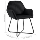 NNEVL Dining Chairs 2 pcs Black Velvet
