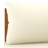 NNEVL Corner Sofas 2 pcs with Cream White Cushions Solid Acacia Wood