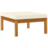 NNEVL 3 Piece Garden Lounge Set with Cream White Cushions Acacia Wood