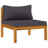 NNEVL 2 Piece Sofa Set with Dark Grey Cushions Solid Acacia Wood