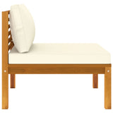 NNEVL 2 Piece Sofa Set with Cream White Cushions Solid Acacia Wood