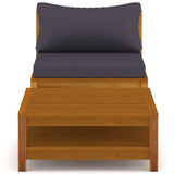 NNEVL 2 Piece Garden Sofa Set with Dark Grey Cushions Acacia Wood