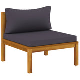 NNEVL 2 Piece Garden Sofa Set with Dark Grey Cushions Acacia Wood