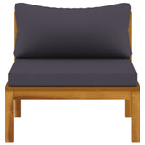 NNEVL 2 Piece Garden Sofa Set with Dark Grey Cushions Acacia Wood