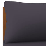 NNEVL Sectional Corner Sofa with Dark Grey Cushions Solid Acacia Wood