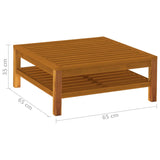 NNEVL Coffee Table 65x65x35 cm Solid Acacia Wood