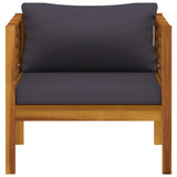 NNEVL Garden Chair with Dark Grey Cushions Solid Acacia Wood