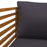 NNEVL Garden Chair with Dark Grey Cushions Solid Acacia Wood