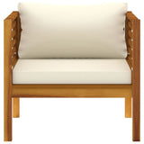 NNEVL Garden Chair with Cream White Cushions Solid Acacia Wood