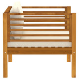 NNEVL Garden Chair with Cream White Cushions Solid Acacia Wood