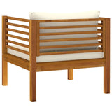 NNEVL Garden Chair with Cream White Cushions Solid Acacia Wood