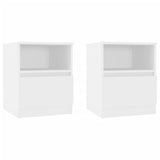 NNEVL Bed Cabinets 2 pcs White 40x40x50 cm Chipboard