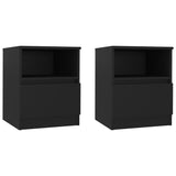 NNEVL Bed Cabinets 2 pcs Black 40x40x50 cm Chipboard