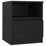 NNEVL Bed Cabinets 2 pcs Black 40x40x50 cm Chipboard