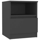 NNEVL Bed Cabinet Grey 40x40x50 cm Chipboard