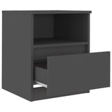 NNEVL Bed Cabinet Grey 40x40x50 cm Chipboard