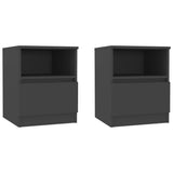 NNEVL Bed Cabinets 2 pcs Grey 40x40x50 cm Chipboard