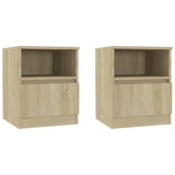 NNEVL Bed Cabinets 2 pcs Sonoma Oak 40x40x50 cm Chipboard