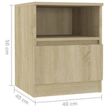 NNEVL Bed Cabinets 2 pcs Sonoma Oak 40x40x50 cm Chipboard