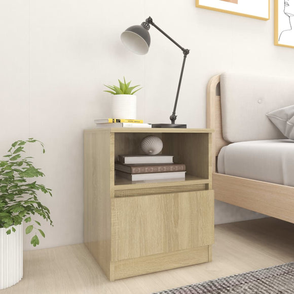 NNEVL Bed Cabinets 2 pcs Sonoma Oak 40x40x50 cm Chipboard