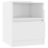 NNEVL Bed Cabinet High Gloss White 40x40x50 cm Chipboard