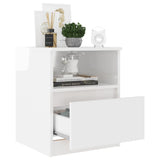 NNEVL Bed Cabinet High Gloss White 40x40x50 cm Chipboard