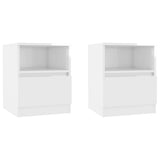 NNEVL Bed Cabinets 2 pcs High Gloss White 40x40x50 cm Chipboard