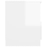 NNEVL Bed Cabinets 2 pcs High Gloss White 40x40x50 cm Chipboard
