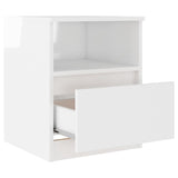 NNEVL Bed Cabinets 2 pcs High Gloss White 40x40x50 cm Chipboard