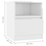 NNEVL Bed Cabinets 2 pcs High Gloss White 40x40x50 cm Chipboard