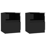 NNEVL Bed Cabinets 2 pcs High Gloss Black 40x40x50 cm Chipboard