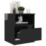 NNEVL Bed Cabinets 2 pcs High Gloss Black 40x40x50 cm Chipboard