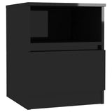 NNEVL Bed Cabinets 2 pcs High Gloss Black 40x40x50 cm Chipboard