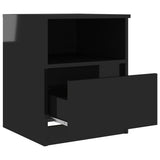 NNEVL Bed Cabinets 2 pcs High Gloss Black 40x40x50 cm Chipboard