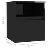 NNEVL Bed Cabinets 2 pcs High Gloss Black 40x40x50 cm Chipboard