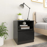 NNEVL Bed Cabinets 2 pcs High Gloss Black 40x40x50 cm Chipboard