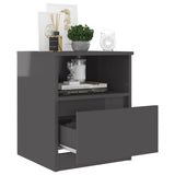 NNEVL Bed Cabinets 2 pcs High Gloss Grey 40x40x50 cm Chipboard