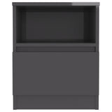 NNEVL Bed Cabinets 2 pcs High Gloss Grey 40x40x50 cm Chipboard