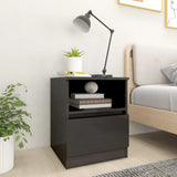 NNEVL Bed Cabinets 2 pcs High Gloss Grey 40x40x50 cm Chipboard